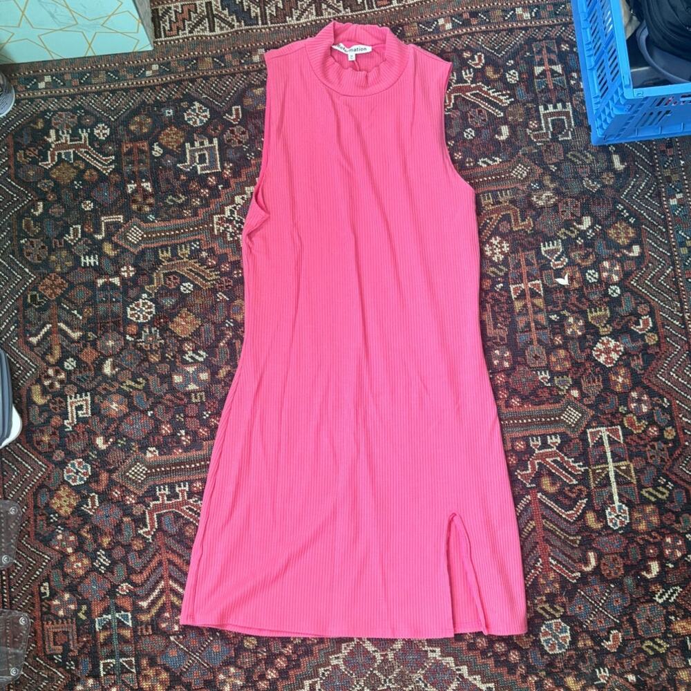 Reformation Mock Turtleneck Pink Mini Dress